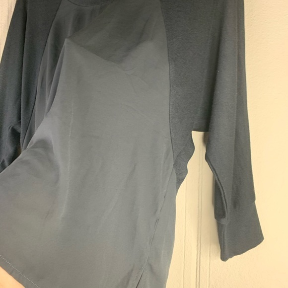 Black sweater 3/4 sleeves‎ sheer front blouse - Picture 2 of 6